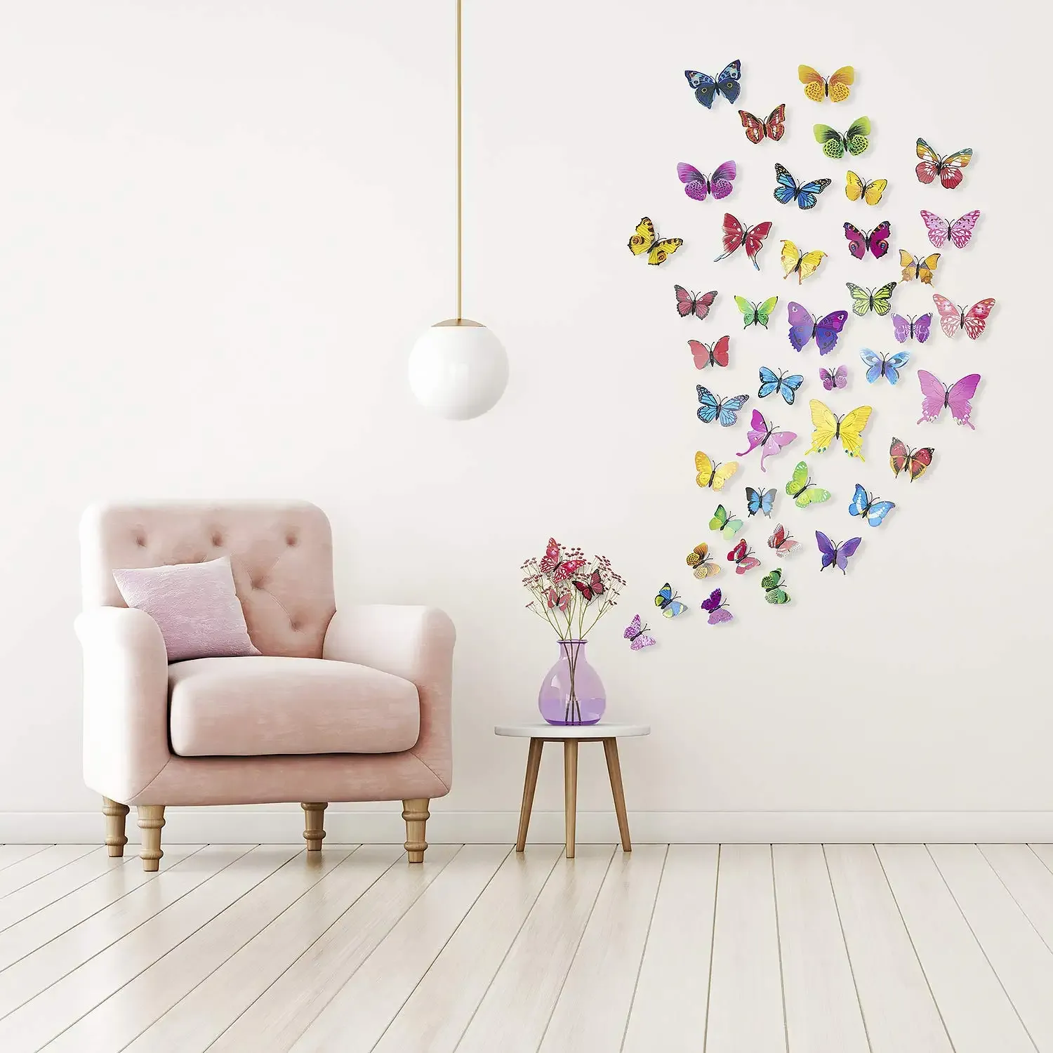 108 x pcs 3d colorful butterfly wall stickers decal diy art decor crafts for party cosplay wedding offices bedroom living room magnets and glue sticker set