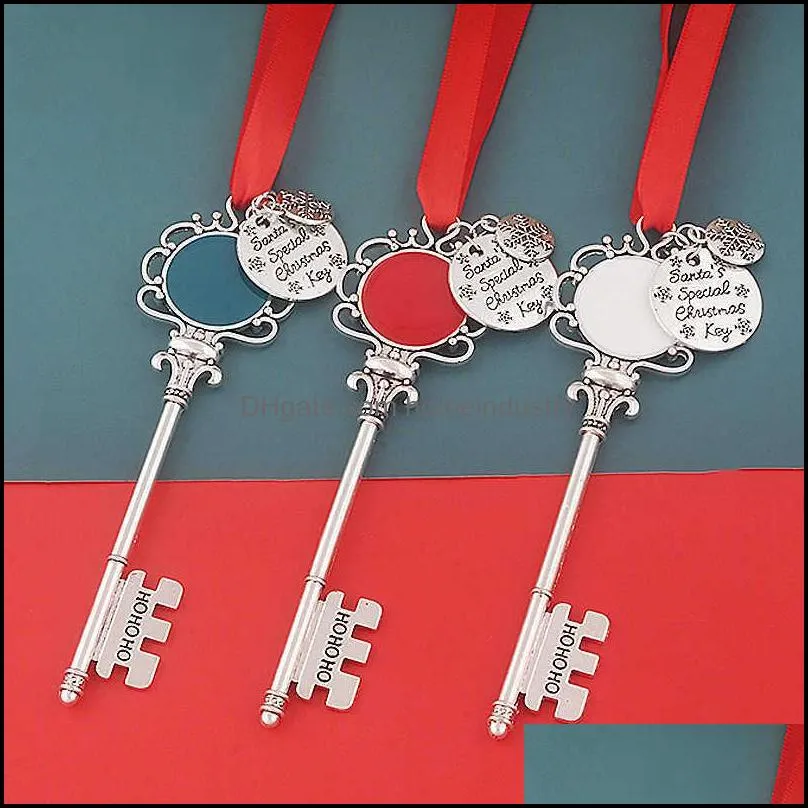 Creative Christmas Keychain Snowflake Ribbon Magic Key Santa Claus Christmas Tree Ornament Gift women keychain cute bag charm H1011