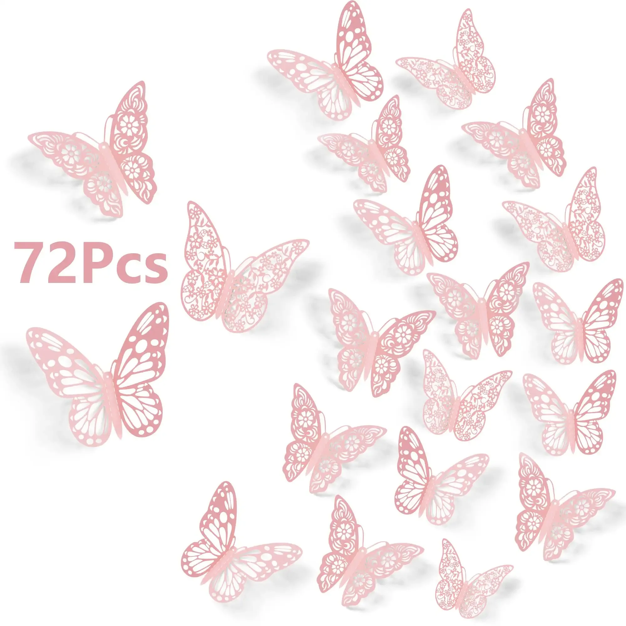3d butterfly wall stickers decor butterfly decals diy decorative wall art cutouts crafts removable for room wedding flower party decorations 3 styles pink