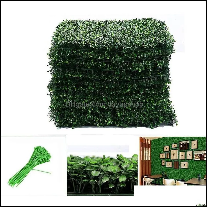 decorative flowers & wreaths pcs artificial boxwood grass 25x25cm backdrop panels topiary hedge plant garden backyard fence greenery wall