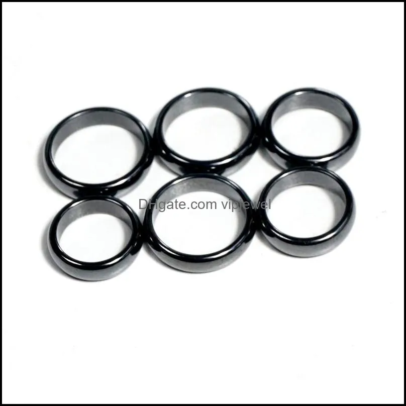 crystal rings bulk wholesale hematite ring black band for women men size 6 7 8 10 11 12 13 small business supplier