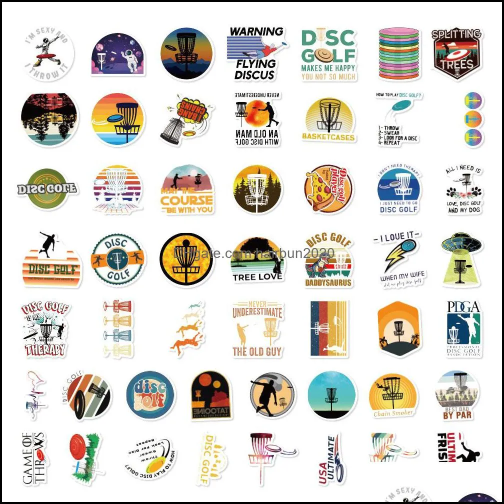 50pcs sports disc golf sticker diy snowboard laptop luggage cartoon graffiti decals stickers