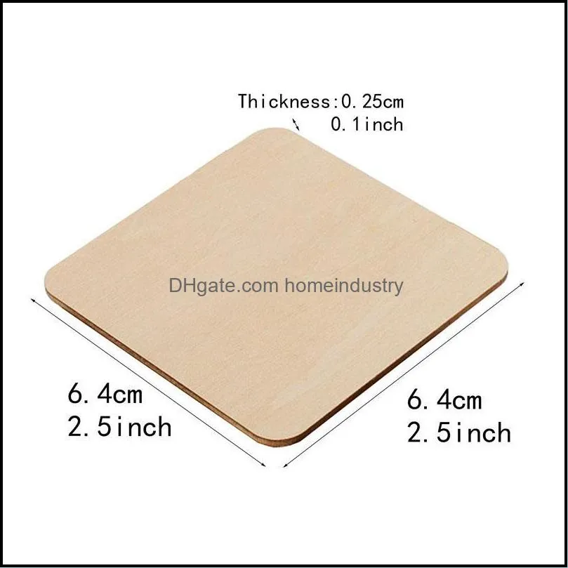 Square Rectangle Unfinished Wood Cutout Circles Blank Wooden Slices Pieces for DIY Painting Art Craft Project Wedding Party Decor