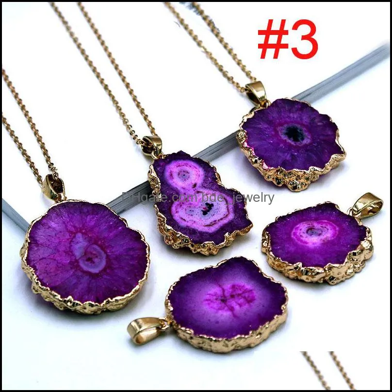 necklace jewelry luxury natural crystal drusy healing gemstone necklace original natural sunflower stone style pendant necklaces