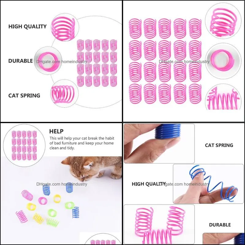 Cat Toys 20pcs Spring Colorful Teasing Pet Supply