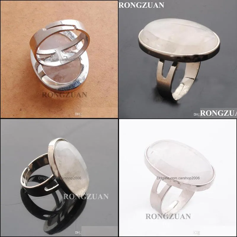 women finger rings oval natural stone cabochon crystal chakra wedding ring fashion jewelry gift dx3082