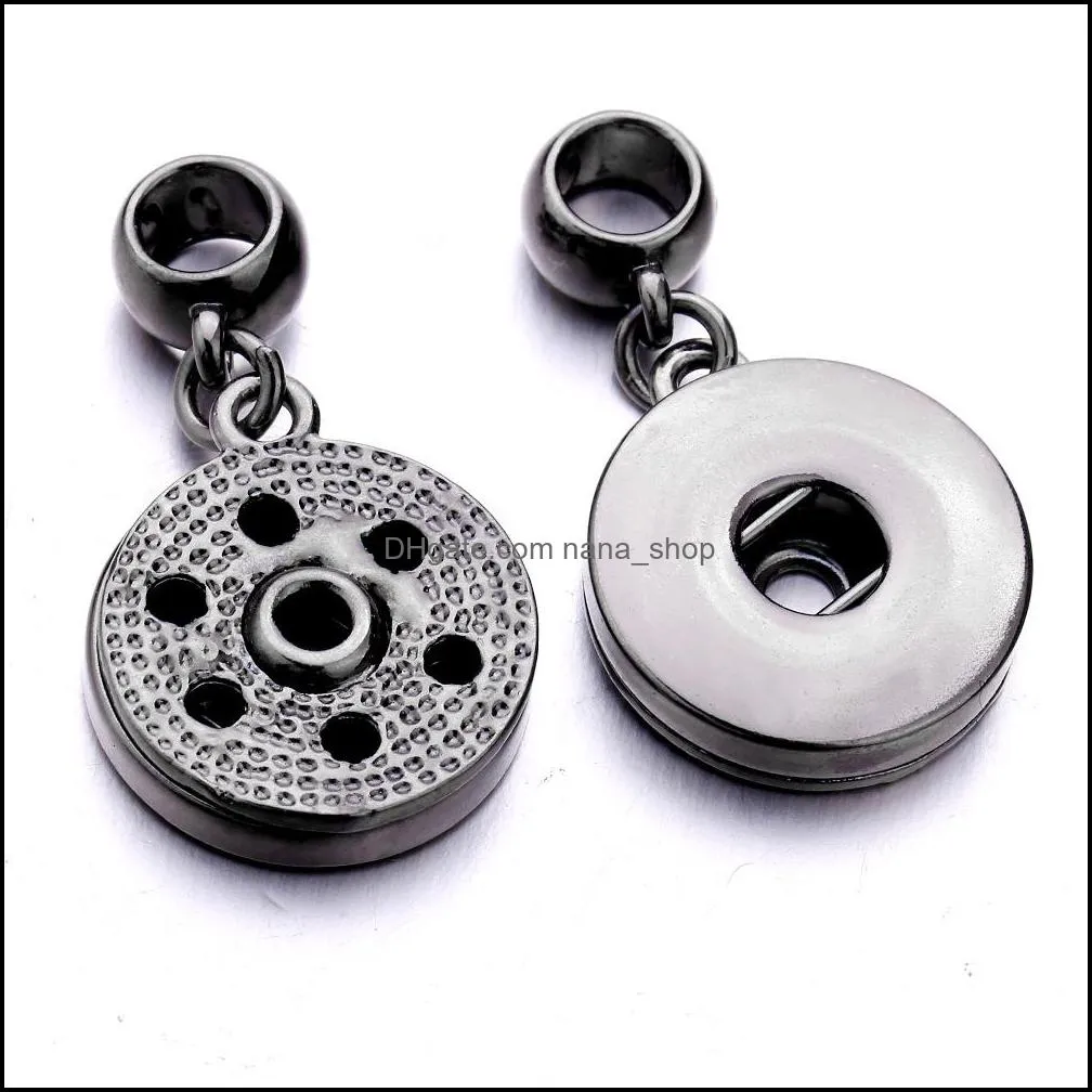 vintage snap button jewelry dazzle color plating pendant fit 18mm snaps buttons necklace for women men noosa p003