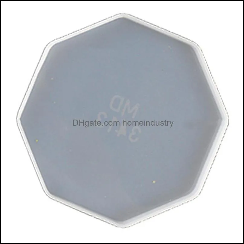 Mats & Pads Handmade DIY Mold Craft Epoxy Silicon Geometric Round Cup Mat Transparent Square Mirror Mould