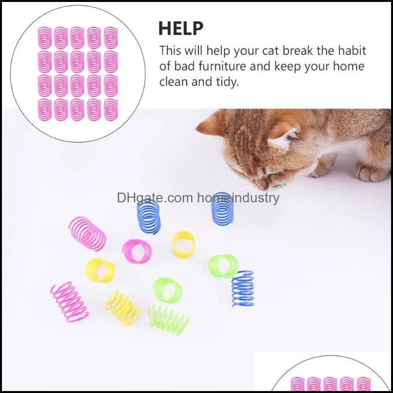 Cat Toys 20pcs Spring Colorful Teasing Pet Supply