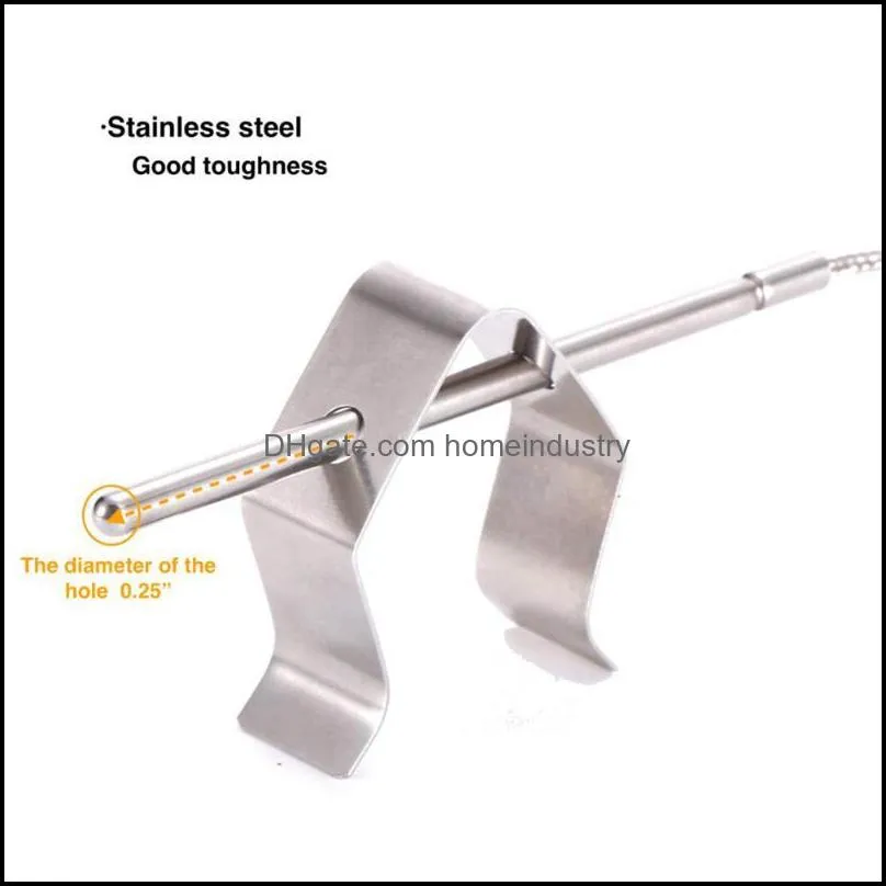 Mats & Pads Universal Grill Probe Clip Holder For Ambient Temperature Readings Of BBQ Smoker Oven In Stock Welcoming