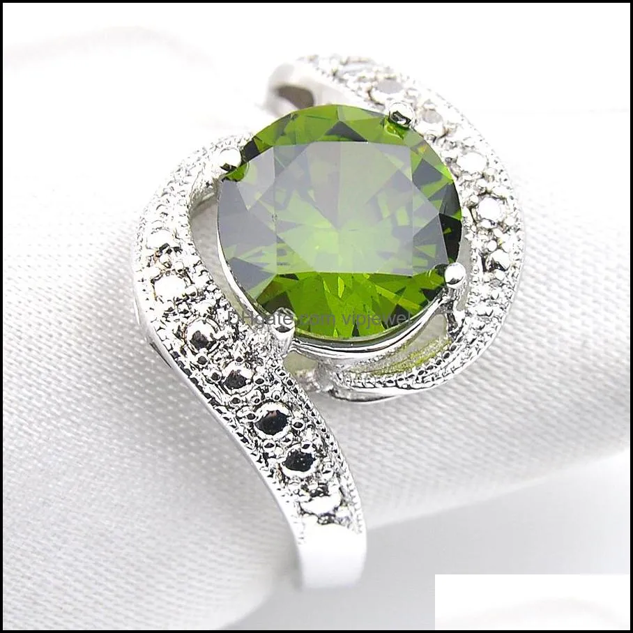 europe popular newest for women rings 925 sterling silver mix color rings fashion peridot brazil citrine gems round party