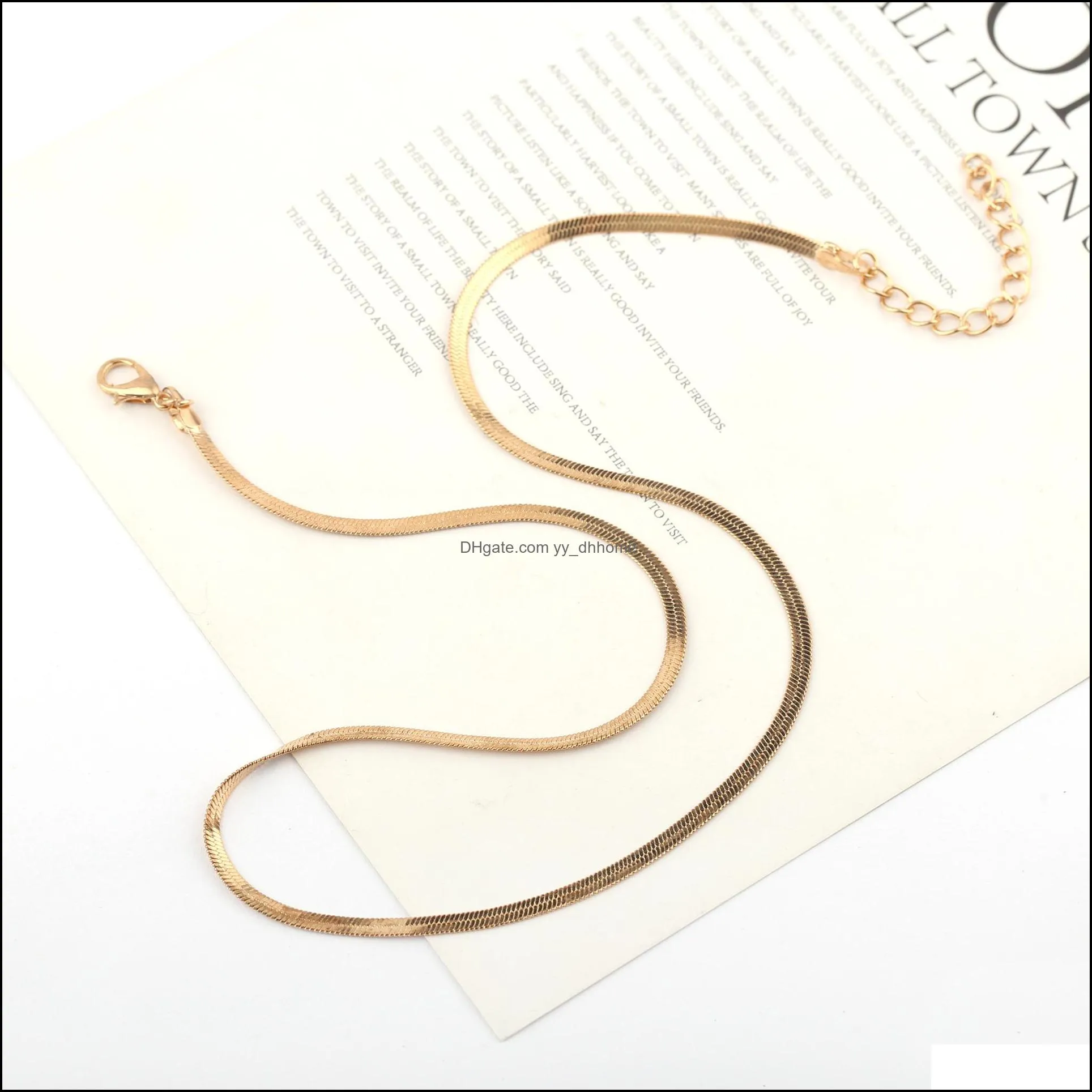 necklace jewelry silver gold snakechain necklaces men womens copper base gold tone necklace jelwery factory price n09142