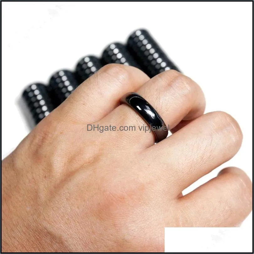 crystal rings bulk wholesale hematite ring black band for women men size 6 7 8 10 11 12 13 small business supplier