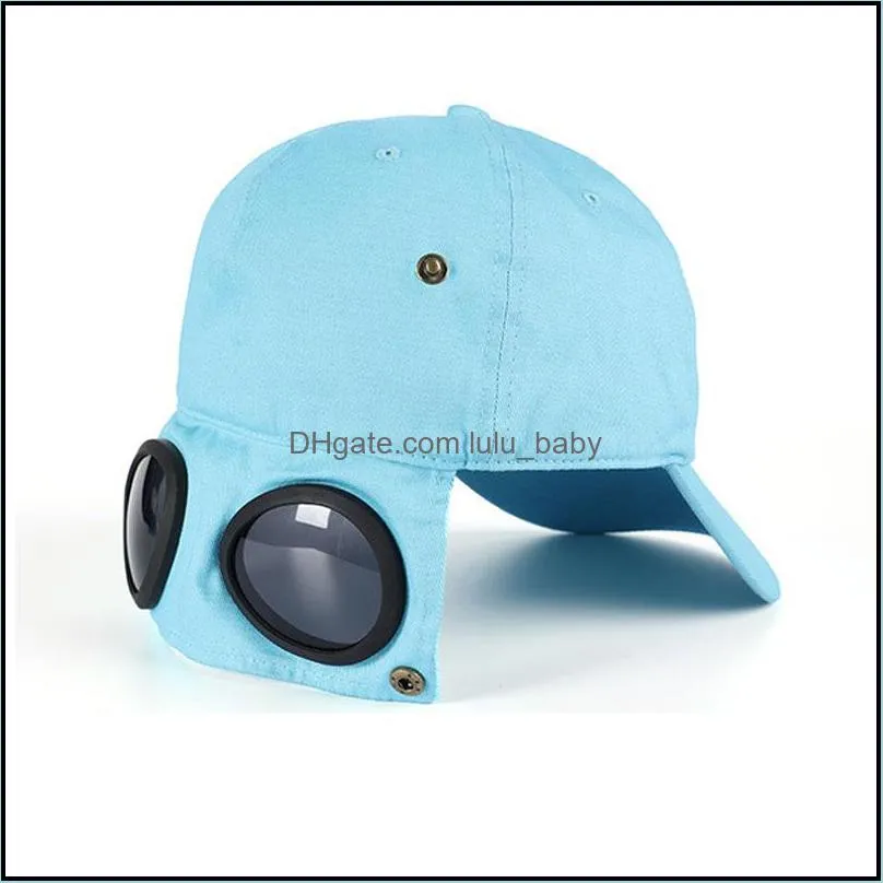 4 colors 2021 new cute korean pilot glasses baseball caps creative cool hat with glasses cotton fashion snapback hip-hop cap hats