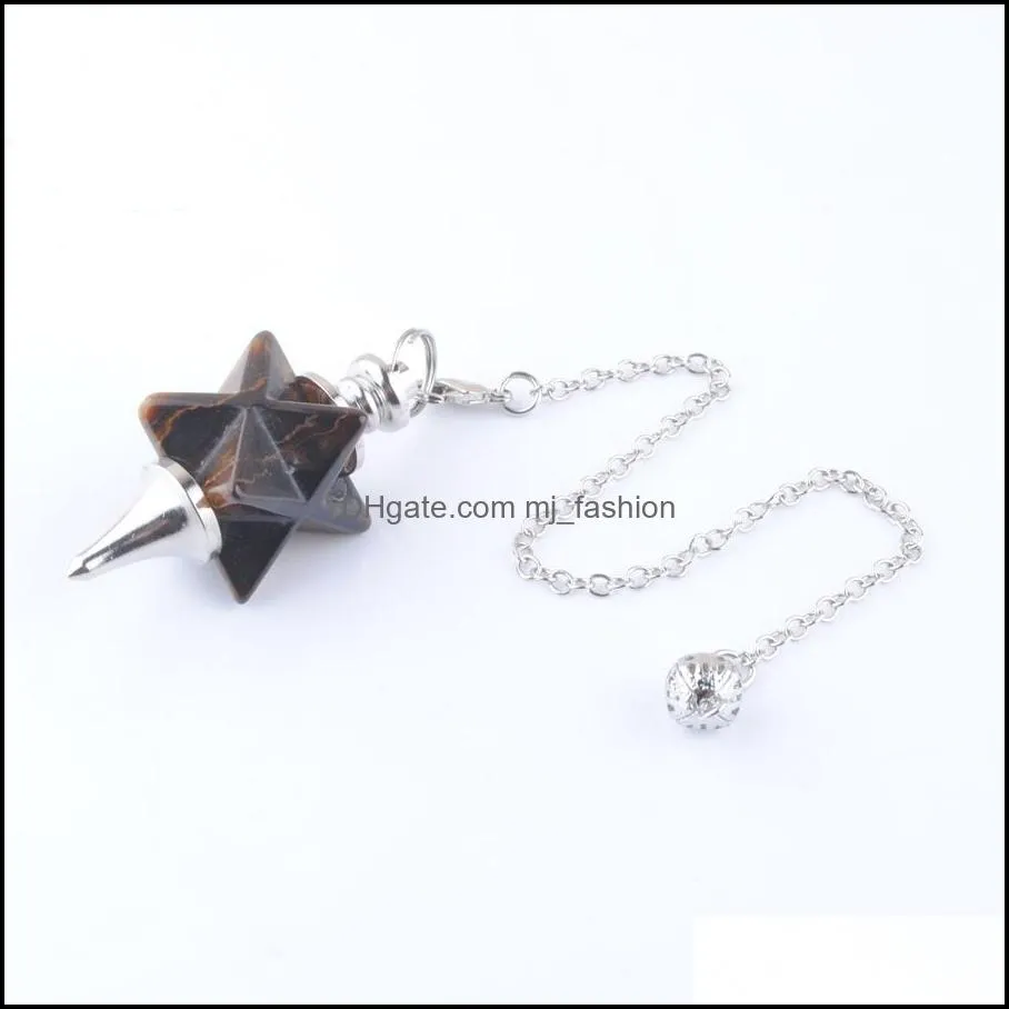 merkaba pendulum pendant for dowsing divining wicca big natural stone reiki crystal biolocation metaphysical spiritual tigers eye aventurine