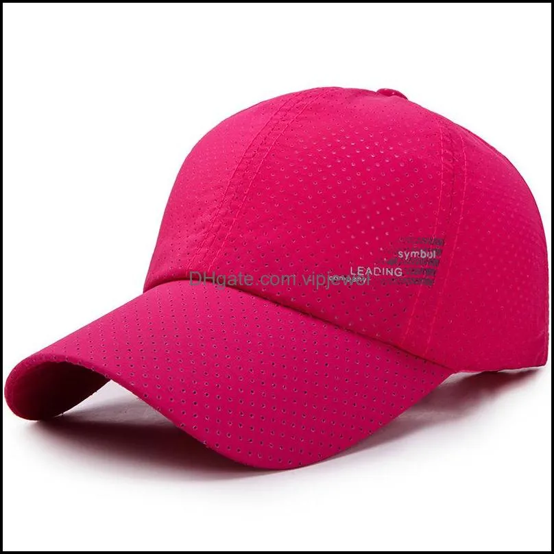 men women summer baseball cap quick drying hats unisex breathable sport pure color snapback hat bone baseball caps