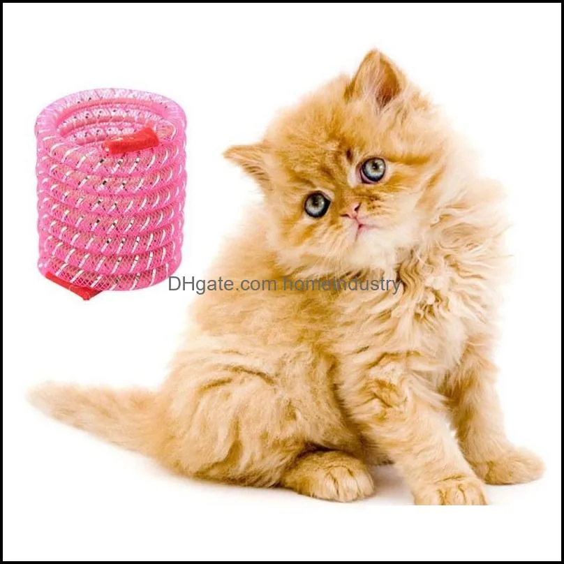 Cat Toys Funny Spring Toy Flexible Pipe Colorful Coil Spiral Springs Pet Action Wide Durable Interactive Random Color