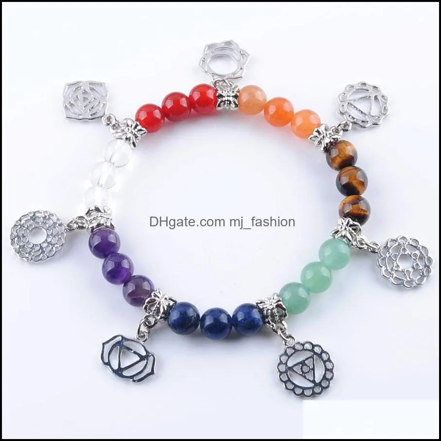 7 chakra beaded strands bracelet healing balance energy beads prayer natural stone yoga bracelets charm for women good quality beautiful jewelry