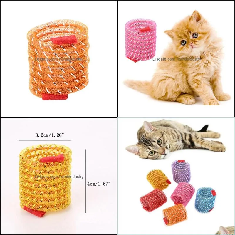 Cat Toys Funny Spring Toy Flexible Pipe Colorful Coil Spiral Springs Pet Action Wide Durable Interactive Random Color