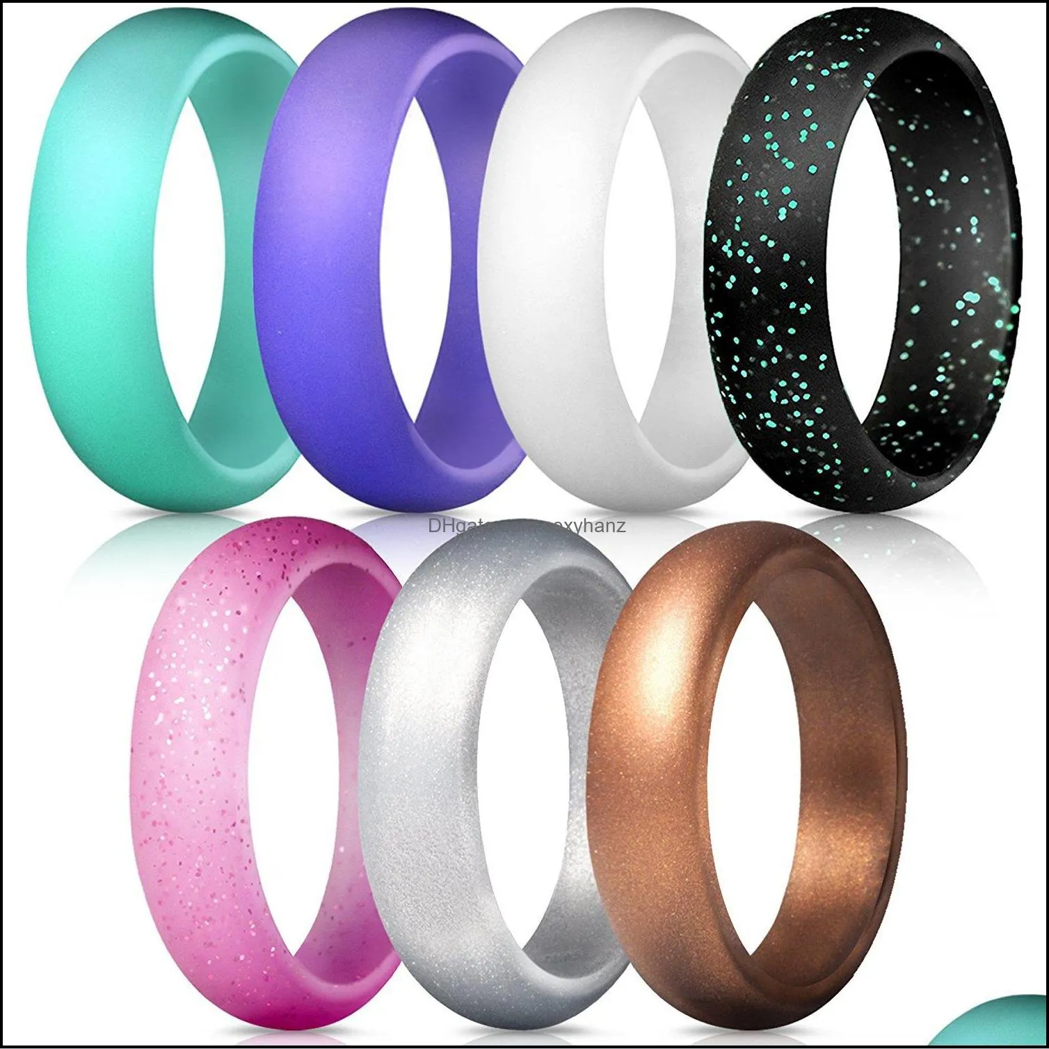 fashion silicone wedding rings women s hypoallergenic o-ring band comfortable lightweigh men ring for couple design jewelry gift