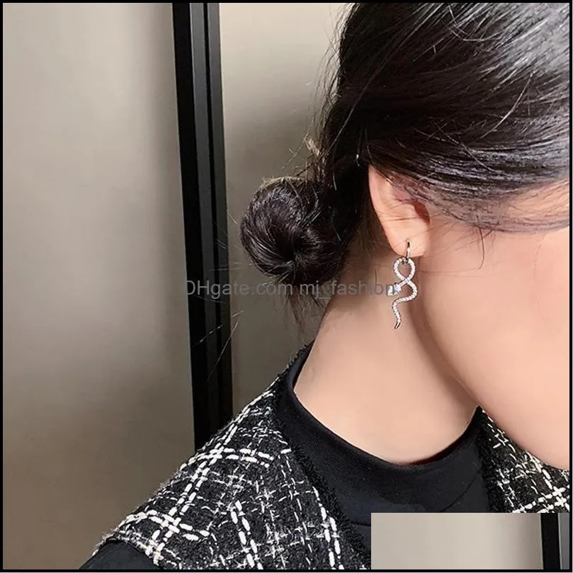 korean version of personality net red temperament hoop earrings trendy snake jewelry female women earring