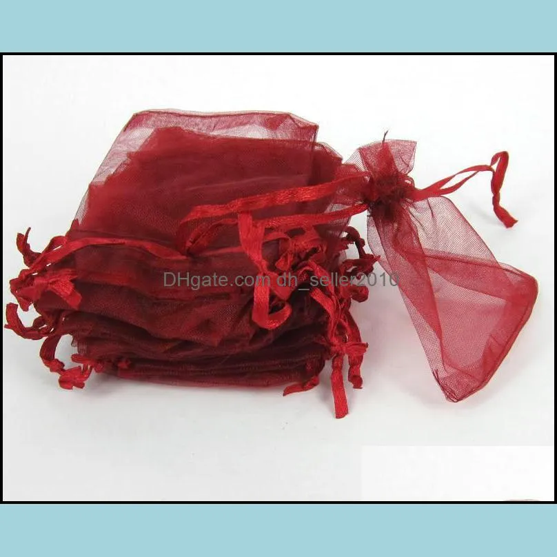 15 colors fashion quality transparent yarn material jewelry gift bag size 7x9cm 100pcs/lot