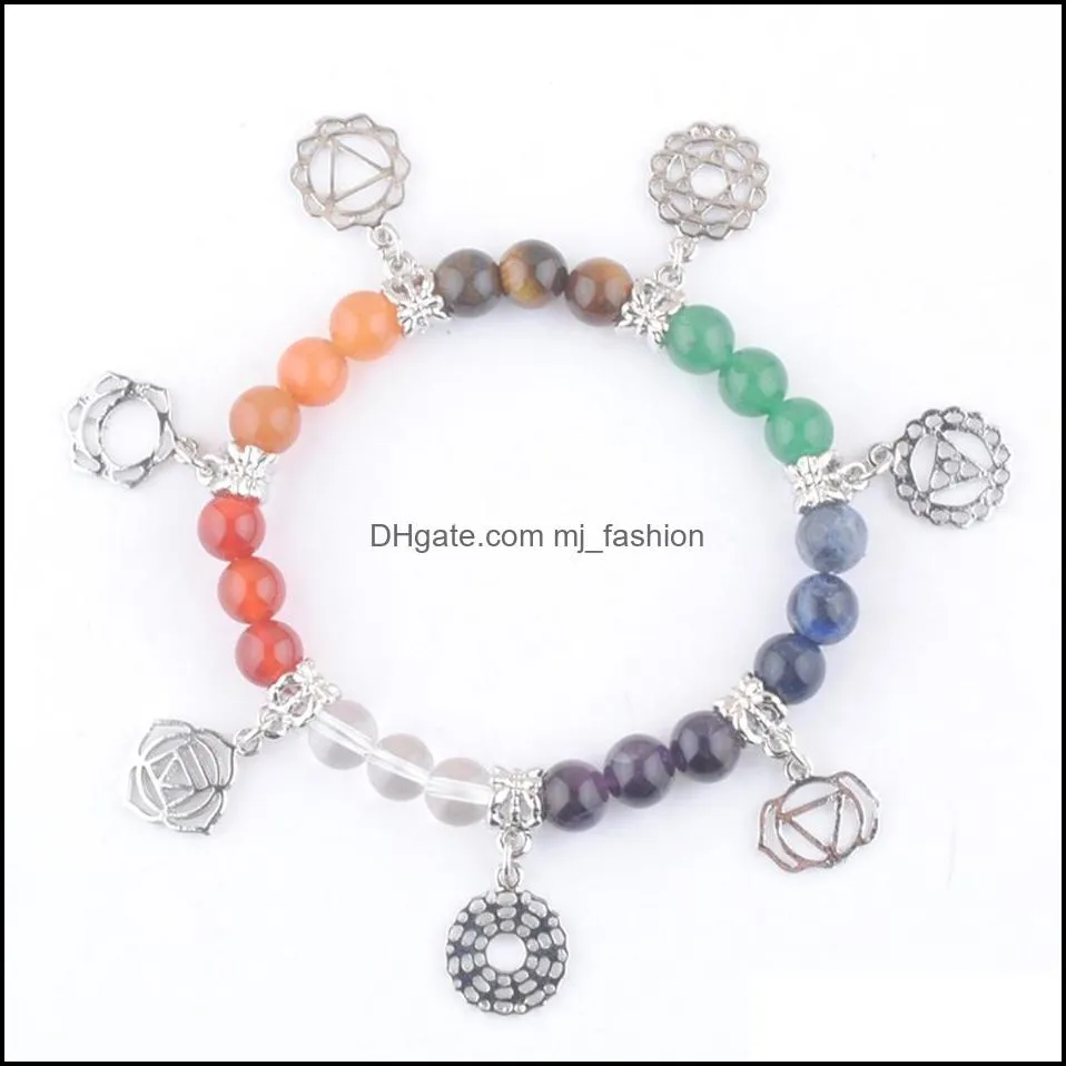 7 chakra beaded strands bracelet healing balance energy beads prayer natural stone yoga bracelets charm for women good quality beautiful jewelry