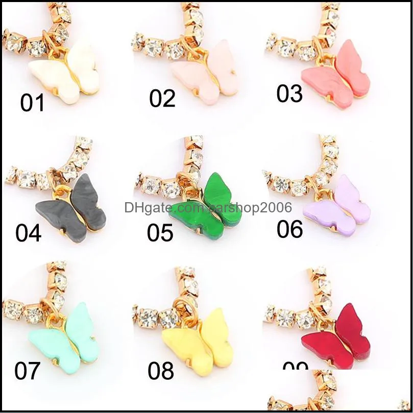 sweet butterfly necklace acrylic color kroean beauty wild wild tennies chain personality womens diamond necklace