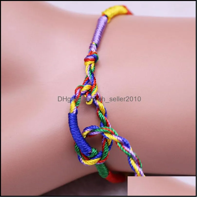 bracelets girls bangles jewelry gift diy charm rope bracelet rainbow lots braid strands friendship cord handmade bracelet