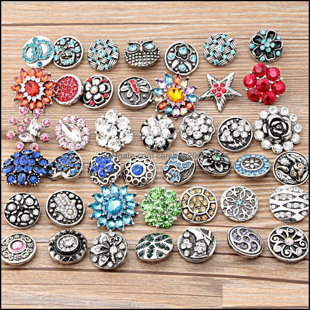 button jewelry wholesale 50pcs mix styles18mm interchangeable noosa metal snap button diy necklace bracelet accessory