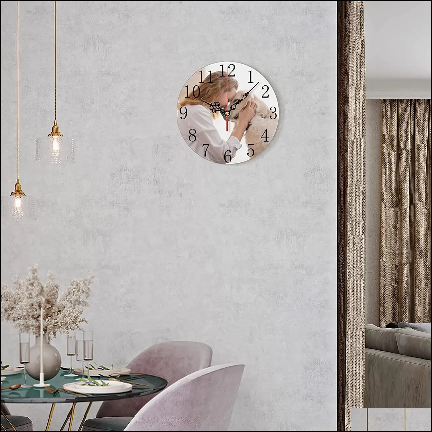 Sublimation blank wall clock MDF Round Clocks Blanks Silent Non-Ticking Decorative Battery Operated for DIY