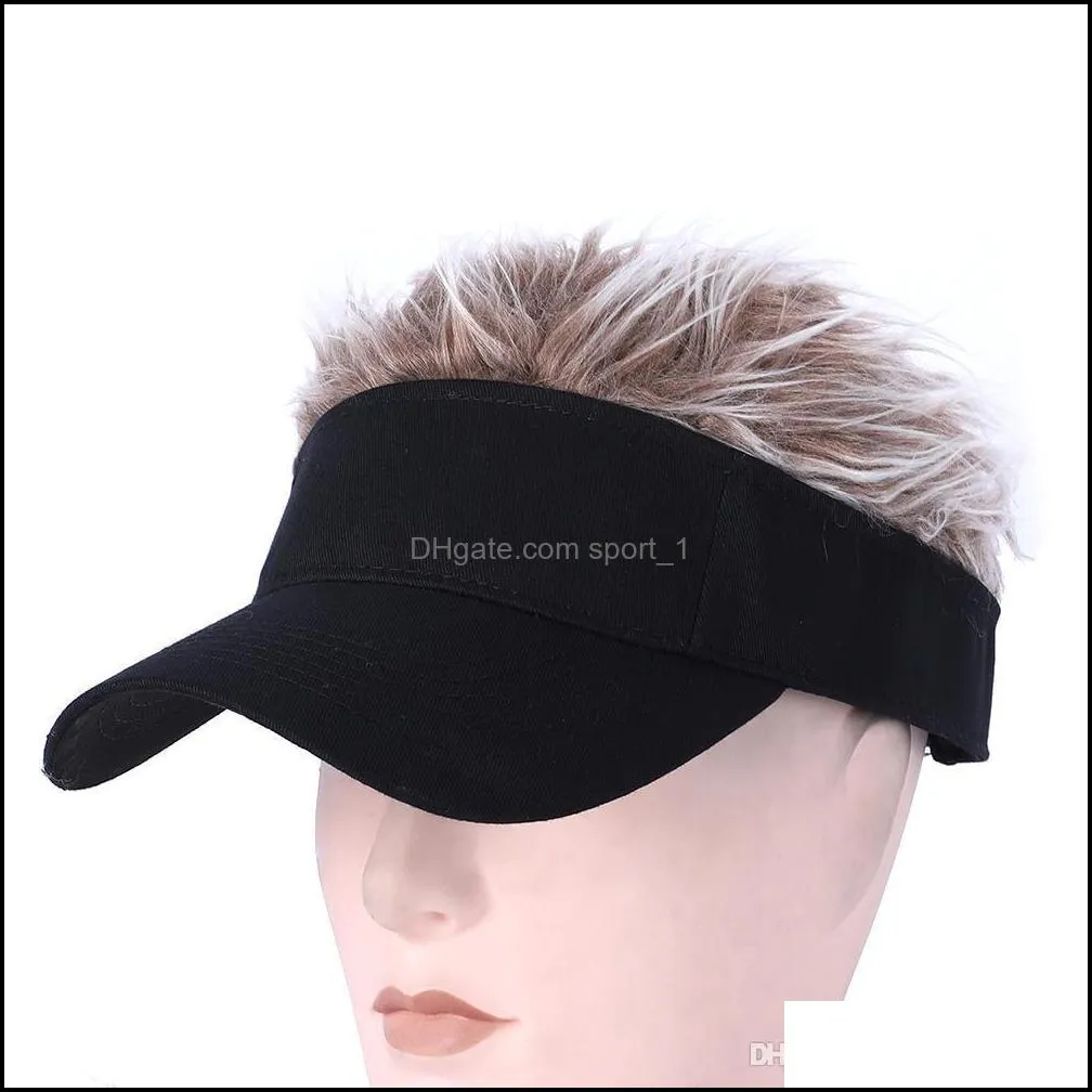 men women`s fashion novelty baseball cap fake flair hair sun visor hats toupee wig funny cool gifts caps