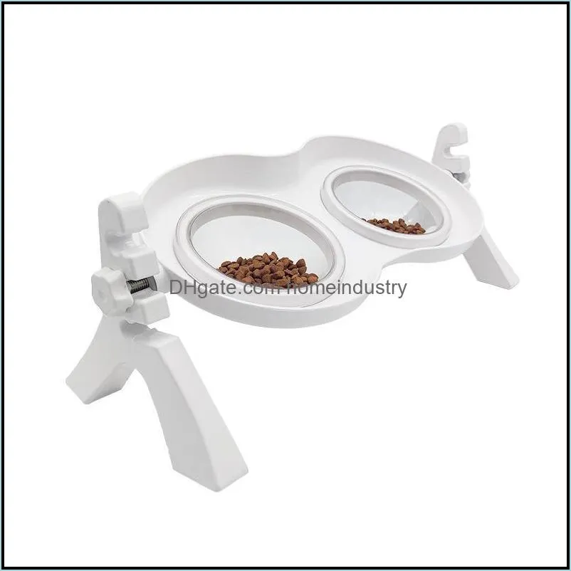 Cat Bowls & Feeders Double Bowl Dog With Stand Pet Feeding Water Food For Dogs Feeder Product Supplies