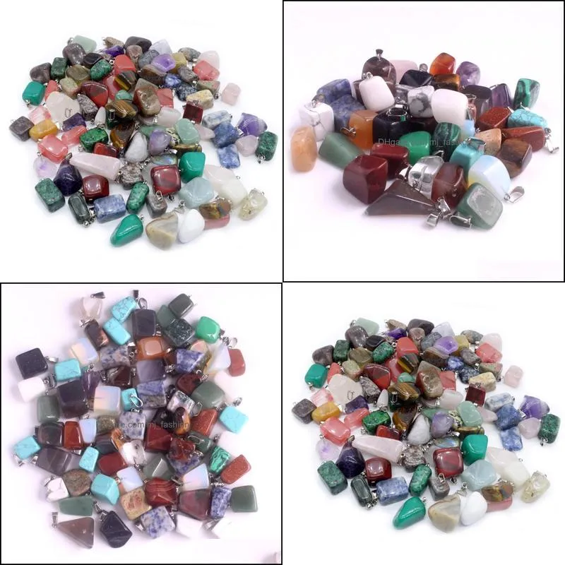 trendy assorted pendants natural stone random mixed irregular shape charms for necklace earrings jewelry making