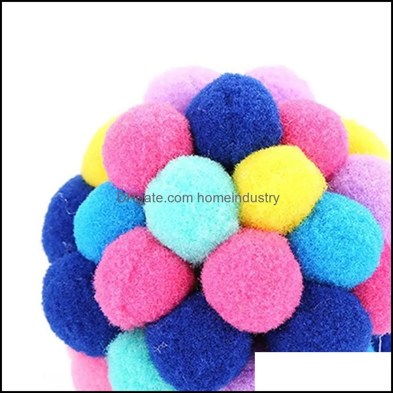 Cat Toys Toy Colorful Handmade Bells Bouncy Ball Built-in Catnip Interactive 1pc