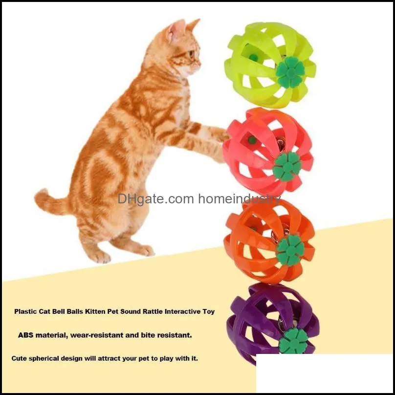 Cat Toys 18 Pcs Colourful Pet Kitten Play Balls With Jingle Lightweight Bell Pounce Chase Rattle Toy For