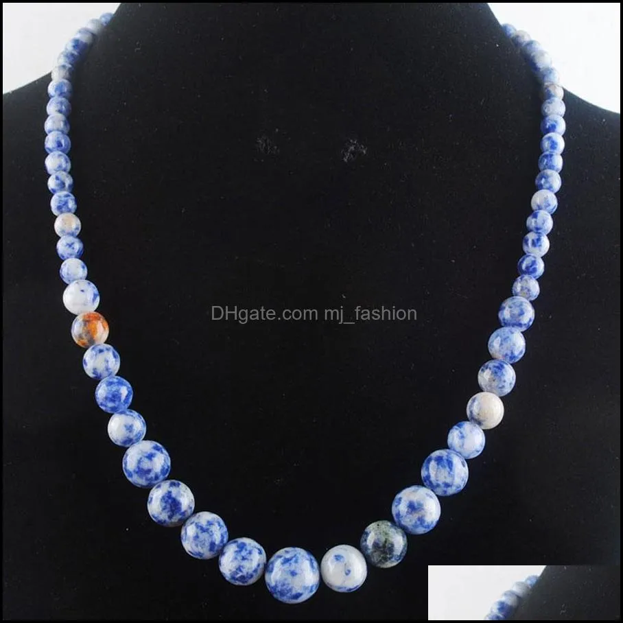 6-14mm round beads strand 18inch beaded necklace women classic lady fashion jewelry natural jasper tigers eye agate raw gemstone