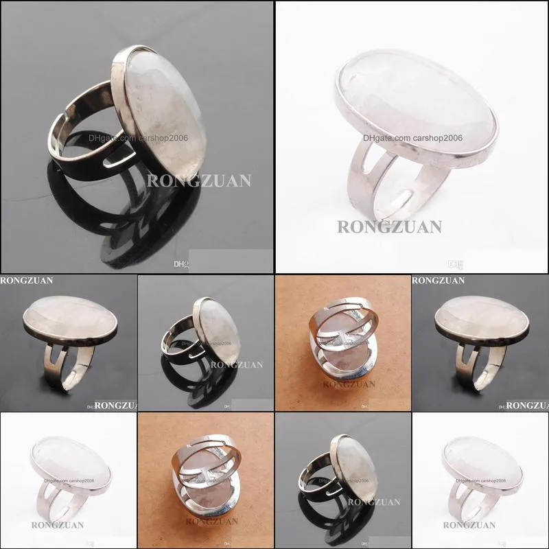 women finger rings oval natural stone cabochon crystal chakra wedding ring fashion jewelry gift dx3082