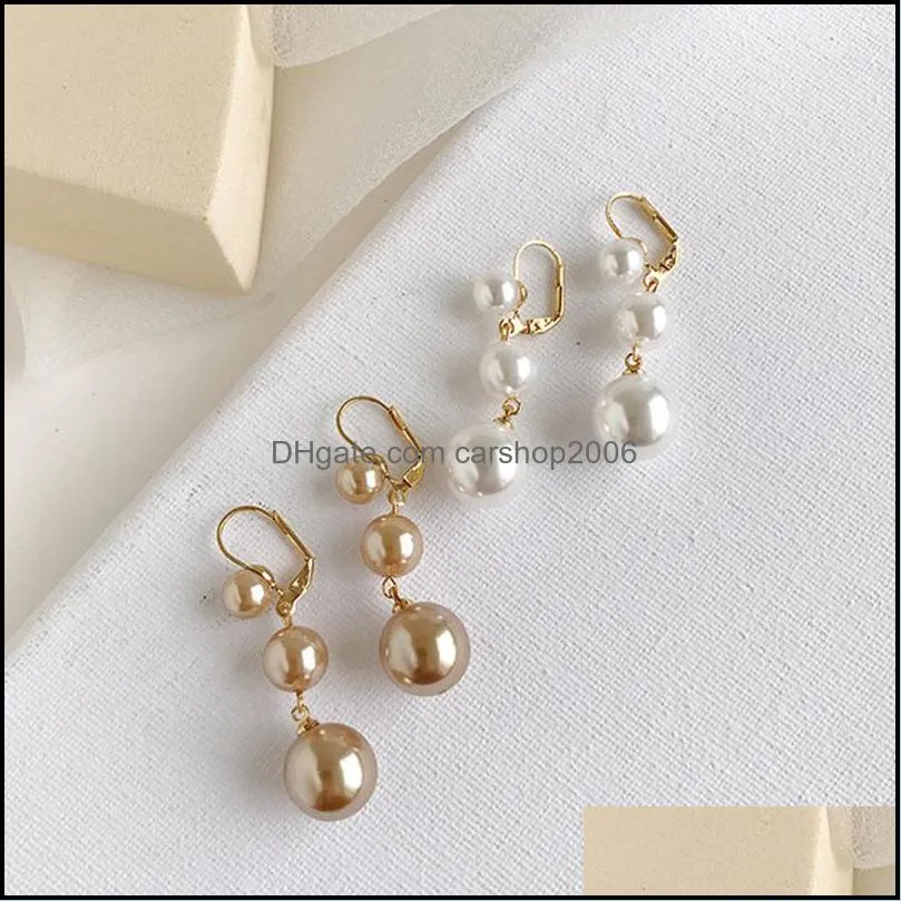 natural long baroque pearl earrings for women 8-9mm white champagne handmade 925 sterling silver jewelry party gift