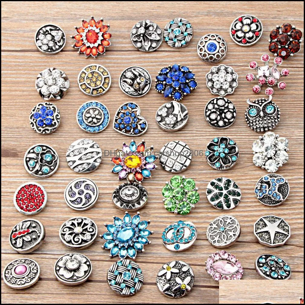 button jewelry wholesale 50pcs mix styles18mm interchangeable noosa metal snap button diy necklace bracelet accessory