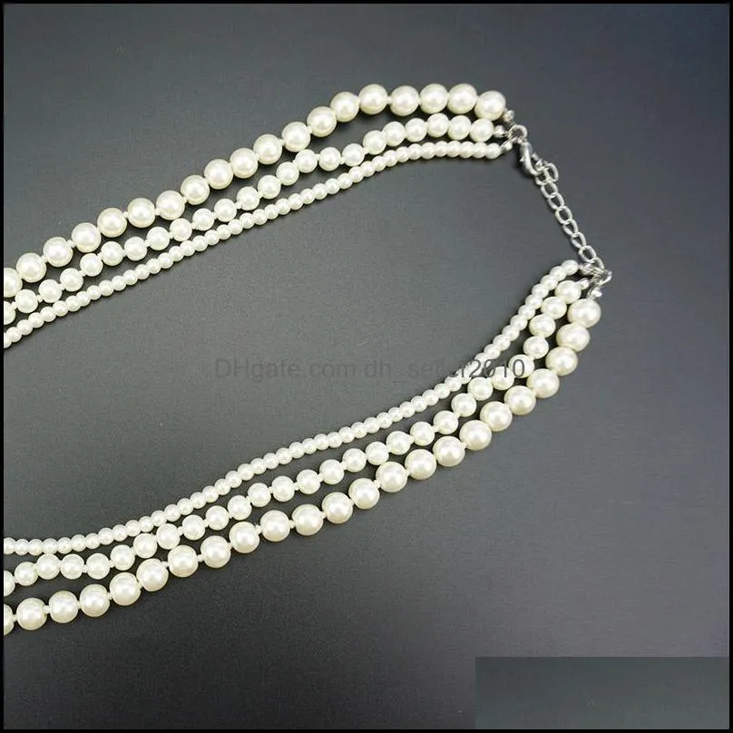 shell pearl necklace jewelry round white natural sea shell pearl necklace fashion wedding fake faux pearl beads necklaces