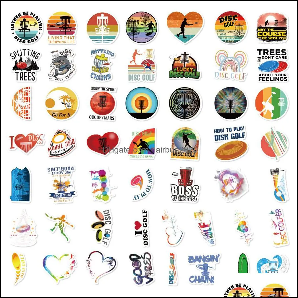 50pcs sports disc golf sticker diy snowboard laptop luggage cartoon graffiti decals stickers