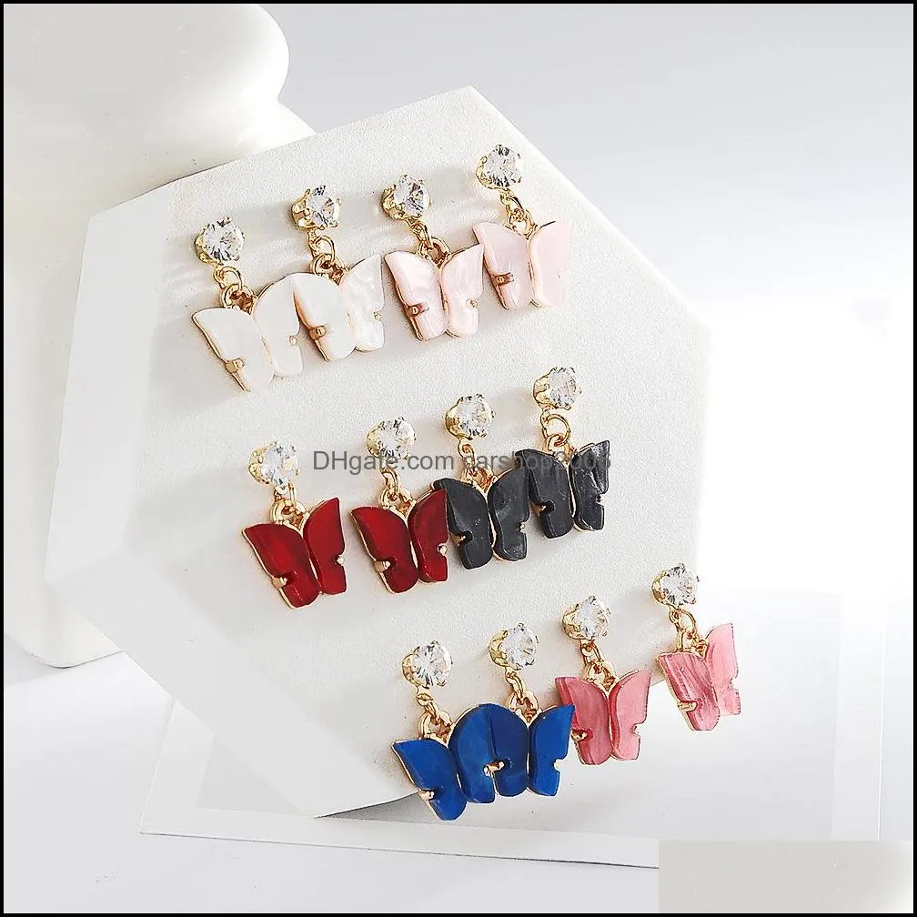 sweet butterfly earrings acrylic color kroean beauty wild wild stud earring for women jewelry wholesale