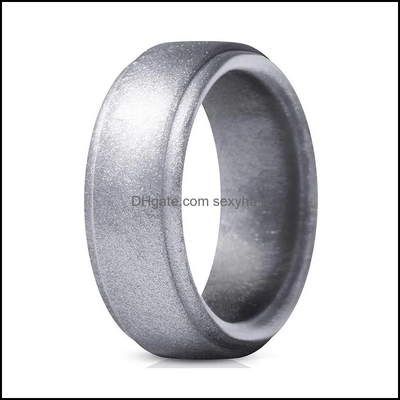 silicone wedding ring for men elegant affordable 8mm silicone rubber men womens engagment wedding bands beveled edges