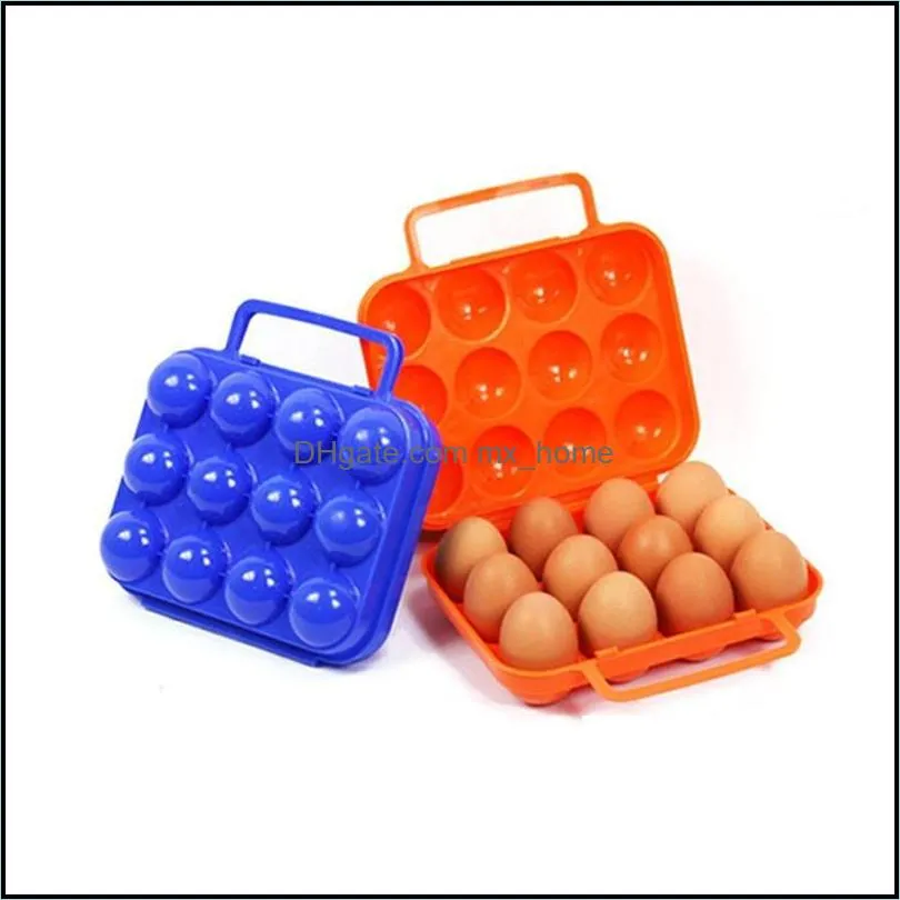 Portable 12pcs Eggs Contain Storage Boxes Kitchen Convenient Container Hiking Outdoor Camping Carrier For Egg Folding Case Box