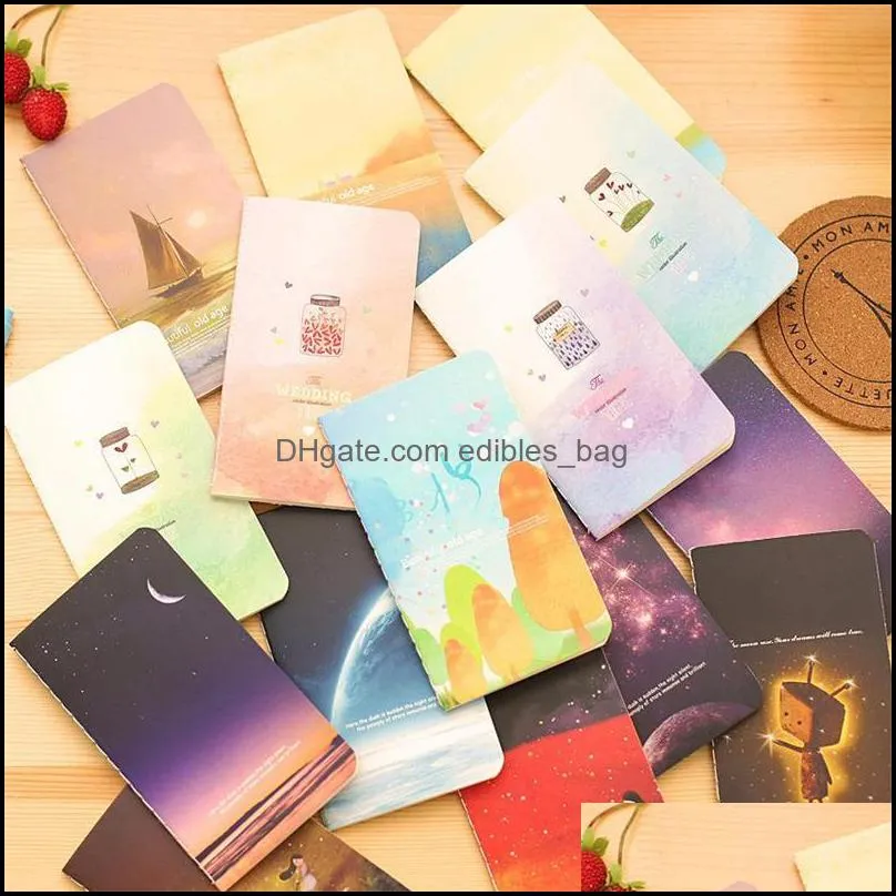 Vintage Romatic Starry Sky Series 80K Mini Notebook Journal Diary Notepad Vintage Soft Copybook Daily Memos Pads