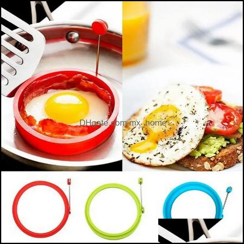 New Silicone Fried Egg Pancake Ring Omelette Fried Egg Round Shaper Eggs Mould for Cooking Breakfast Frying Pan Oven Kitchen