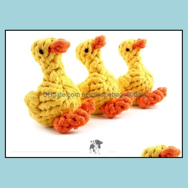 Cute Dog Toys Pet Rope Toy Weaving Duck Shape Bite-Resistant Dog Teething Toy Dog Chew Rope Pet Training Supplies Dropshipping