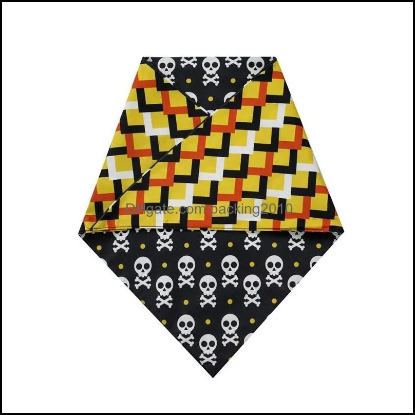 Pet Neckerchief Cat Dog Accessories Scarf Doule Layer Bandana Bibs Scarf Collar Pet Saliva Towel Halloween Pet Triangle Towel