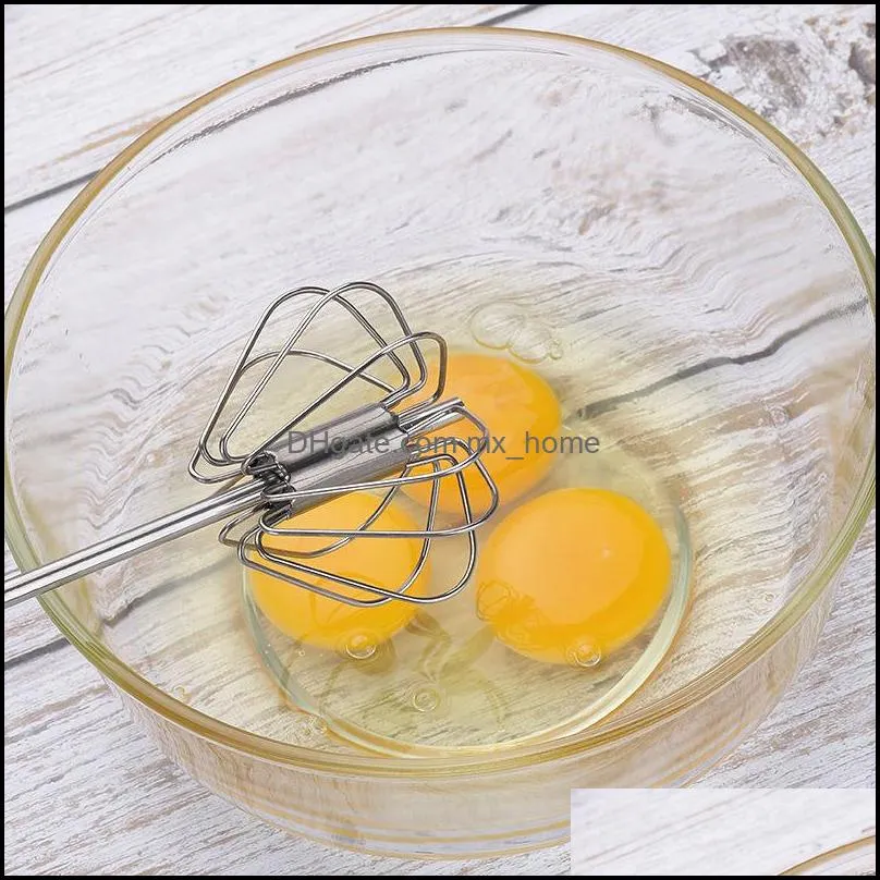 Mixer Egg Beater Manual Self Turning Stainless Steel Whisk Hand Blender Egg Cream Stirring Kitchen Tools